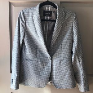 NWT Massimo Dutti Blazer Sz 6 Grey Houndstooth